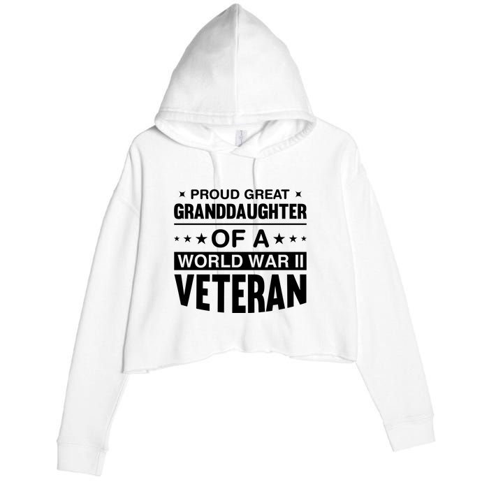 Proud Granddaughter Of A World War II Veteran Crop Fleece Hoodie