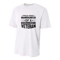 Proud Granddaughter Of A World War II Veteran Youth Performance Sprint T-Shirt