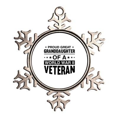 Proud Granddaughter Of A World War II Veteran Metallic Star Ornament