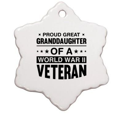 Proud Granddaughter Of A World War II Veteran Ceramic Star Ornament