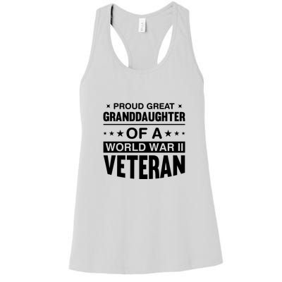 Proud Granddaughter Of A World War II Veteran Women's Racerback Tank