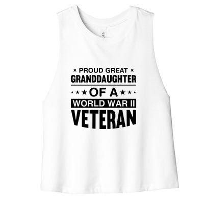 Proud Granddaughter Of A World War II Veteran Women's Racerback Cropped Tank