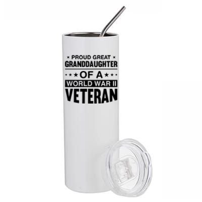 Proud Granddaughter Of A World War II Veteran Stainless Steel Tumbler