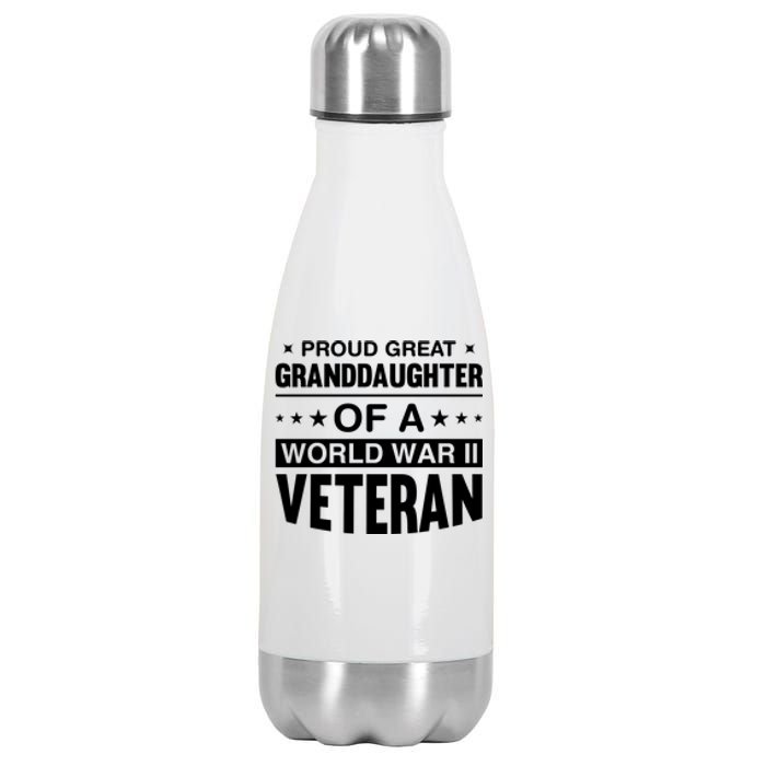 Proud Granddaughter Of A World War II Veteran Stainless Steel Insulated Water Bottle