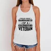 Proud Granddaughter Of A World War II Veteran Women's Knotted Racerback Tank