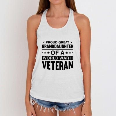 Proud Granddaughter Of A World War II Veteran Women's Knotted Racerback Tank