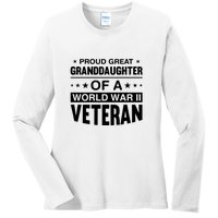 Proud Granddaughter Of A World War II Veteran Ladies Long Sleeve Shirt