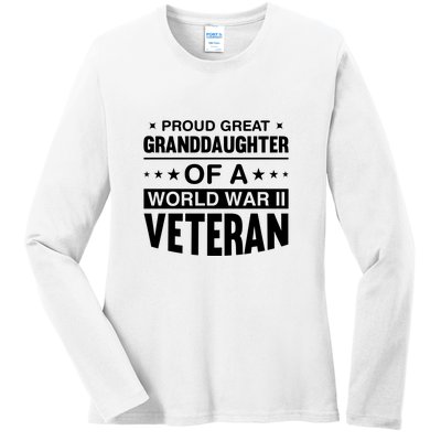 Proud Granddaughter Of A World War II Veteran Ladies Long Sleeve Shirt