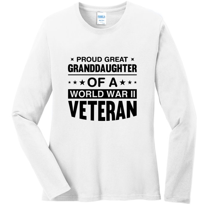 Proud Granddaughter Of A World War II Veteran Ladies Long Sleeve Shirt