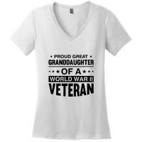 Proud Granddaughter Of A World War II Veteran Women's V-Neck T-Shirt