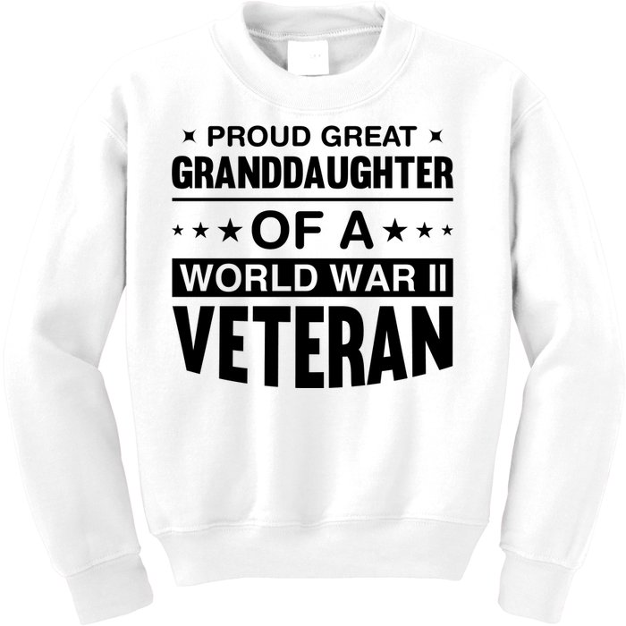 Proud Granddaughter Of A World War II Veteran Kids Sweatshirt