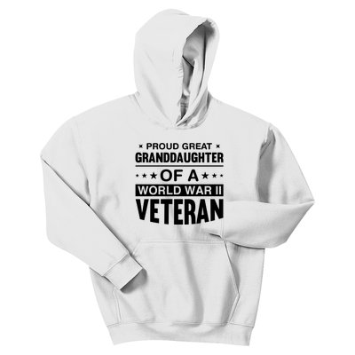 Proud Granddaughter Of A World War II Veteran Kids Hoodie