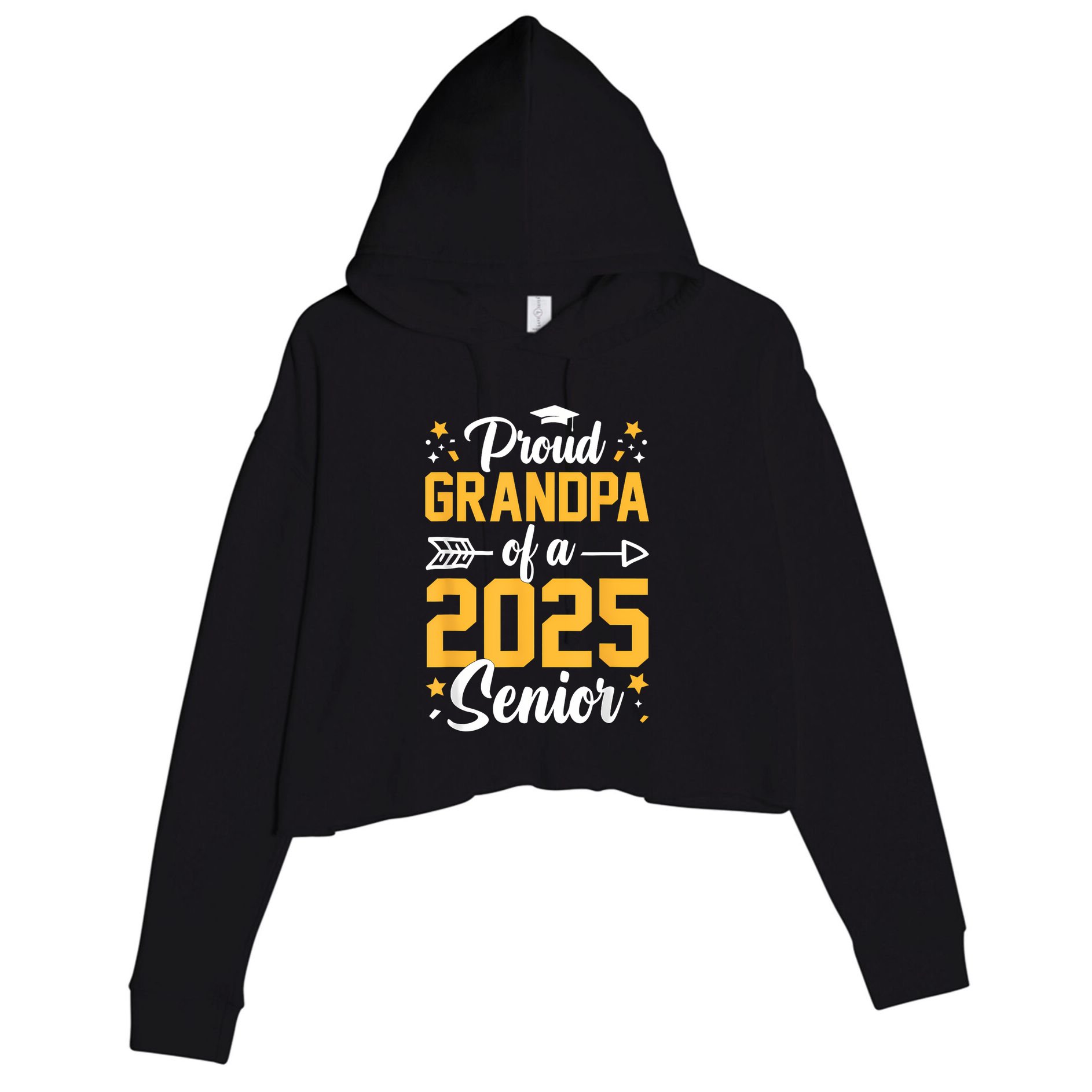 Proud Grandpa Of A 2025 Senior 2025 Class Of 2025 Graduation Crop Fleece Hoodie