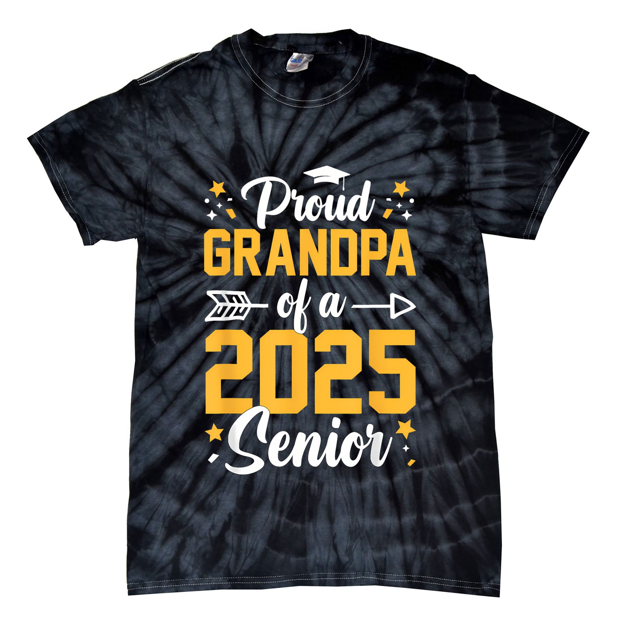 Proud Grandpa Of A 2025 Senior 2025 Class Of 2025 Graduation Tie-Dye T-Shirt