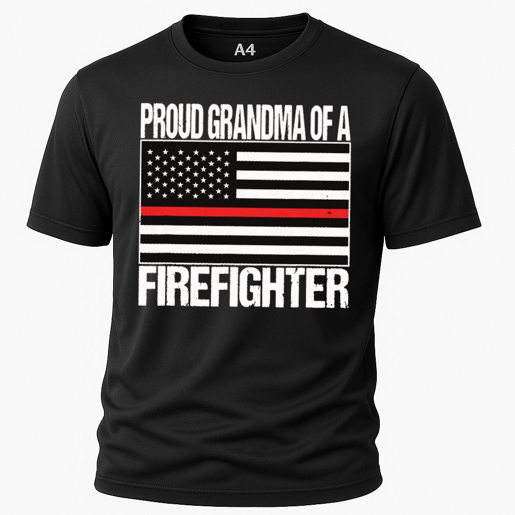 Proud Grandma Of A Firefighter Shirt Fireman Cooling Performance Crew T-Shirt