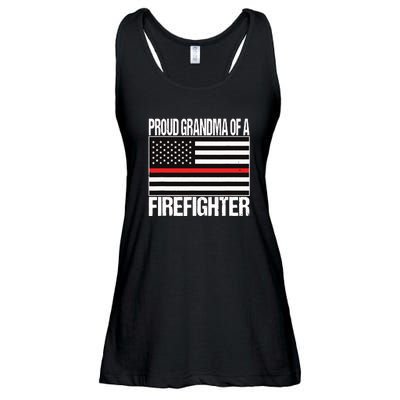 Proud Grandma Of A Firefighter Shirt Fireman Ladies Essential Flowy Tank