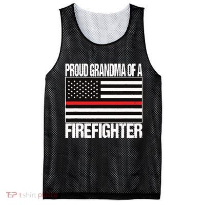 Proud Grandma Of A Firefighter Shirt Fireman Mesh Reversible Basketball Jersey Tank