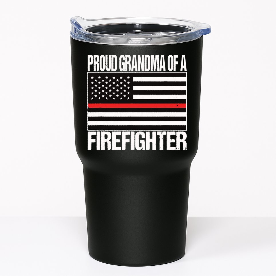Proud Grandma Of A Firefighter Shirt Fireman Tumbler