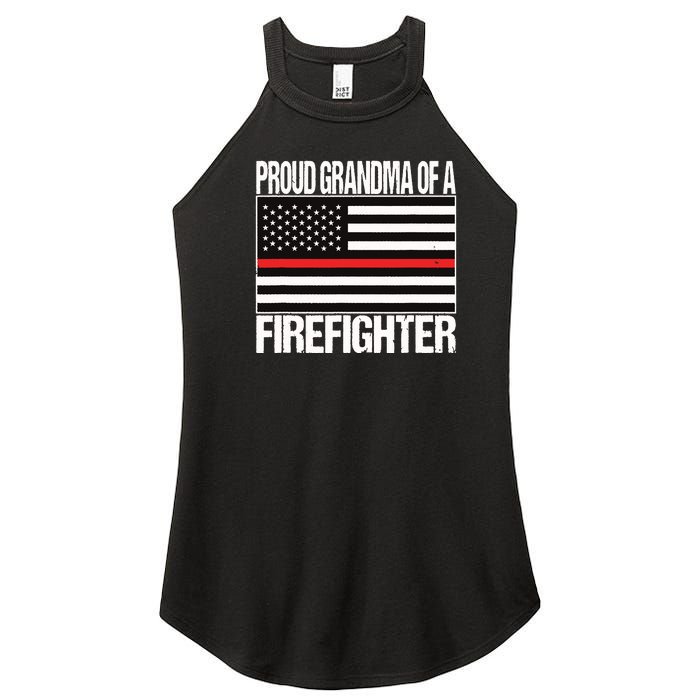 Proud Grandma Of A Firefighter Shirt Fireman Women’s Perfect Tri Rocker Tank