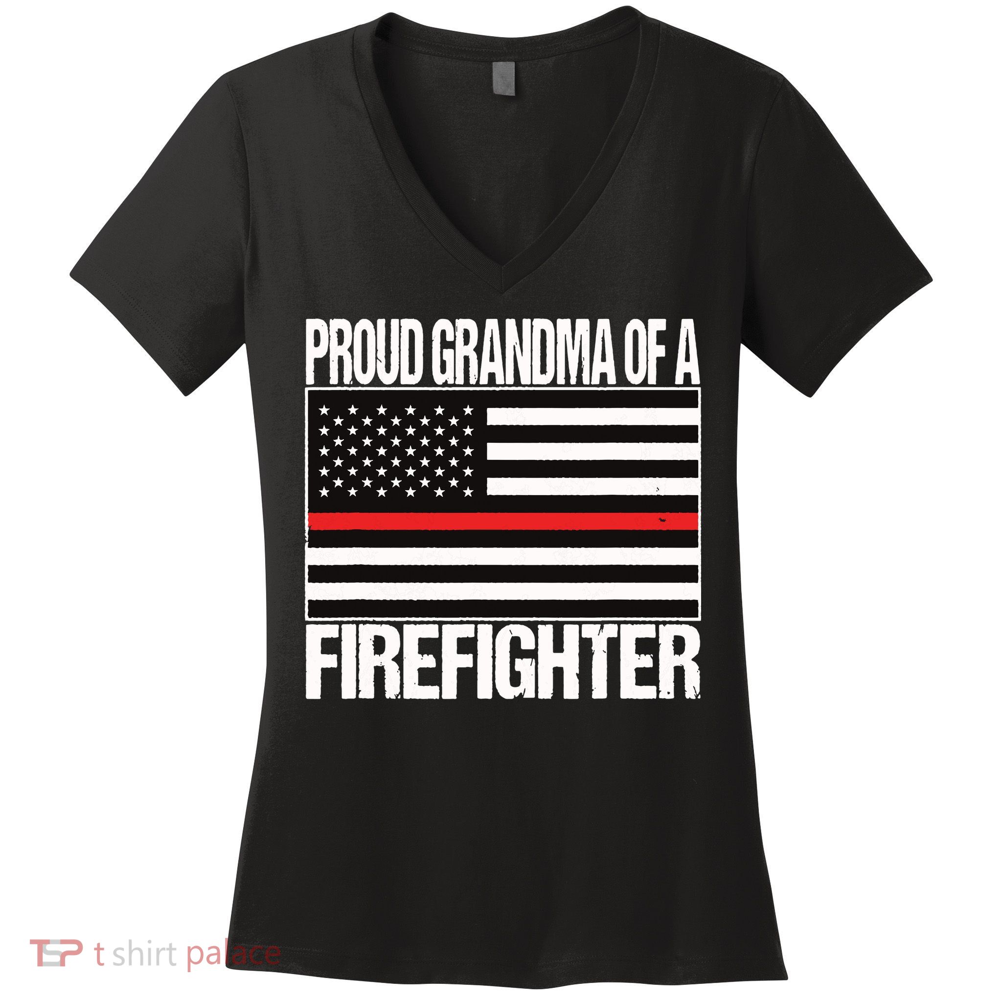 Proud Grandma Of A Firefighter Shirt Fireman Women's V-Neck T-Shirt