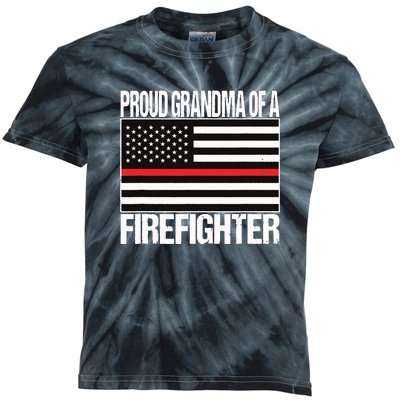 Proud Grandma Of A Firefighter Shirt Fireman Kids Tie-Dye T-Shirt