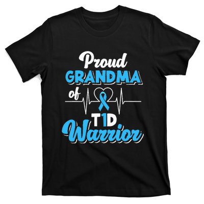 Proud Grandma Of A T1D Warrior Diabetic Diabetes Awareness T-Shirt