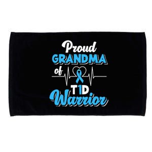 Proud Grandma Of A T1D Warrior Diabetic Diabetes Awareness Microfiber Hand Towel