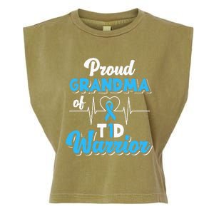 Proud Grandma Of A T1D Warrior Diabetic Diabetes Awareness Garment-Dyed Women's Muscle Tee