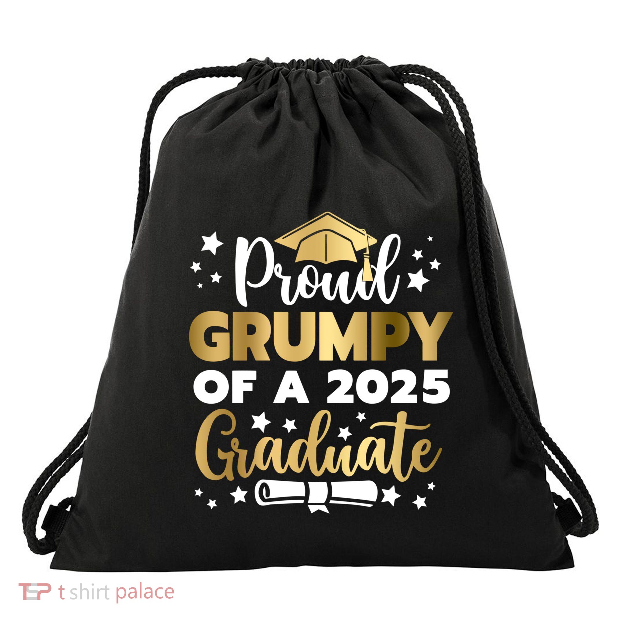 Proud Grumpy Of A 2025 Graduate Grumpy Senior 2025 Great Gift Drawstring Bag