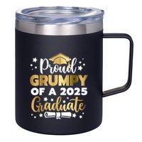 Proud Grumpy Of A 2025 Graduate Grumpy Senior 2025 Great Gift 12oz Stainless Steel Coffee Mug