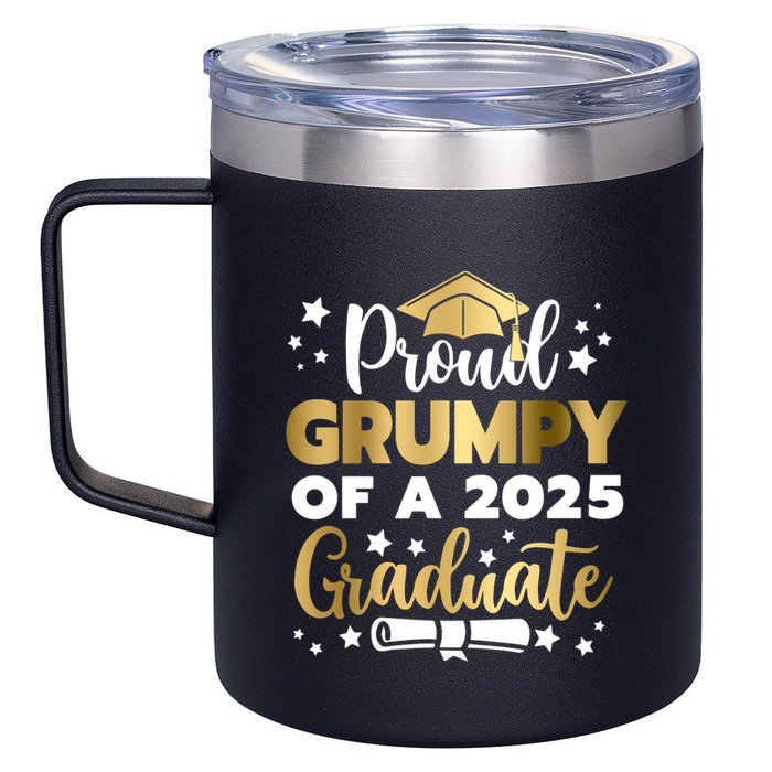 Proud Grumpy Of A 2025 Graduate Grumpy Senior 2025 Great Gift 12oz Stainless Steel Coffee Mug