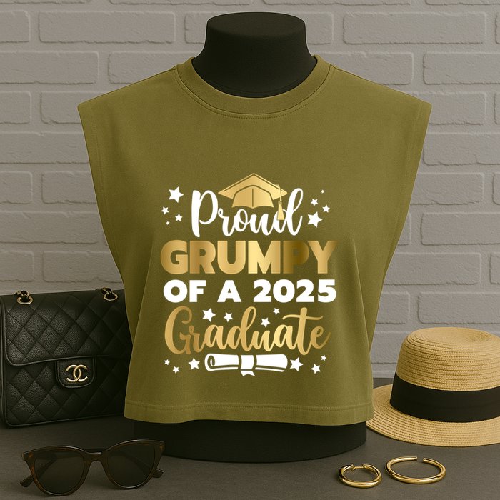 Proud Grumpy Of A 2025 Graduate Grumpy Senior 2025 Great Gift Garment-Dyed Women's Muscle Tee