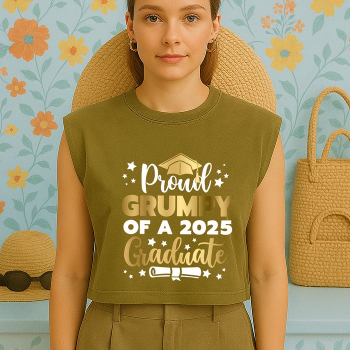 Proud Grumpy Of A 2025 Graduate Grumpy Senior 2025 Great Gift Garment-Dyed Women's Muscle Tee