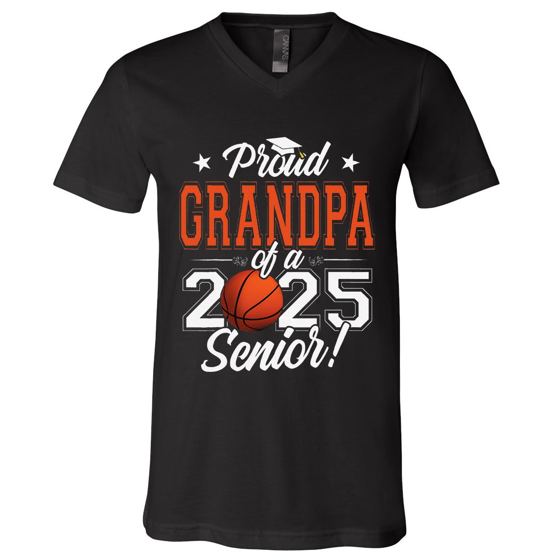 Proud Grandpa Of A 2025 Senior Graduate Basketball V-Neck T-Shirt