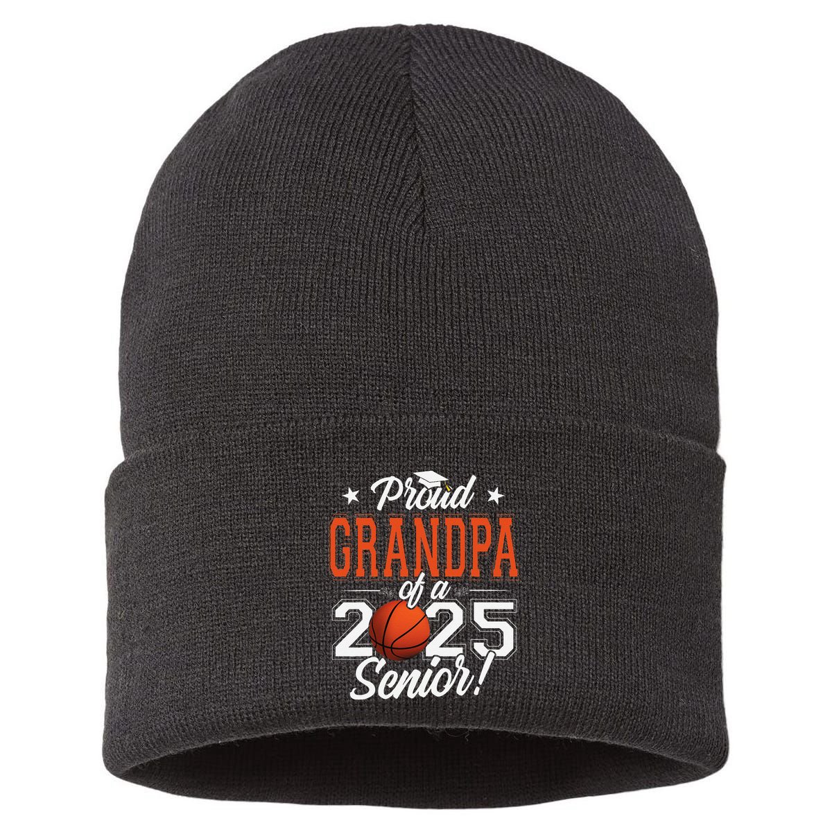 Proud Grandpa Of A 2025 Senior Graduate Basketball Sustainable Knit Beanie