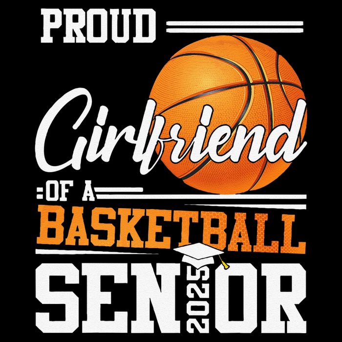 Proud Girlfriend Of A 2025 Senior Graduate Basketball Gift 16 in Basic Backpack
