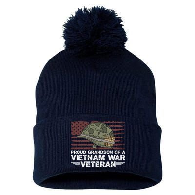 Proud Grandson Of A Vietnam War Veteran Pom Pom 12in Knit Beanie