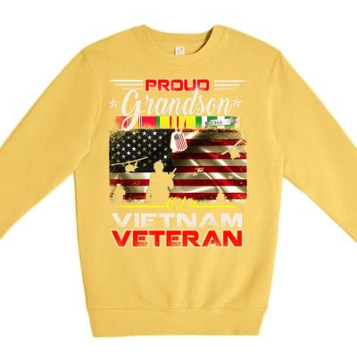 Proud Grandson Of Vietnam Veteran Gift For Boys Cute Gift Premium Crewneck Sweatshirt