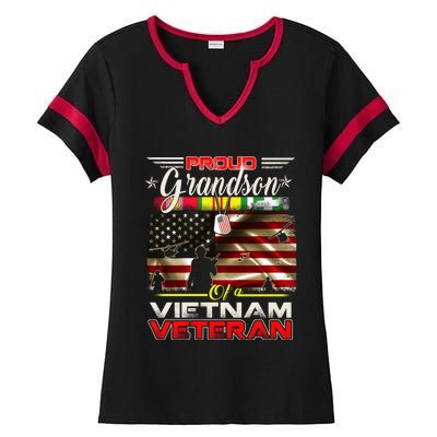 Proud Grandson Of Vietnam Veteran Gift For Boys Cute Gift Ladies Halftime Notch Neck Tee