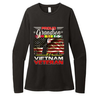 Proud Grandson Of Vietnam Veteran Gift For Boys Cute Gift Womens CVC Long Sleeve Shirt