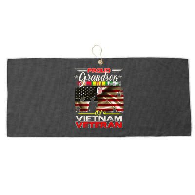 Proud Grandson Of Vietnam Veteran Gift For Boys Cute Gift Large Microfiber Waffle Golf Towel