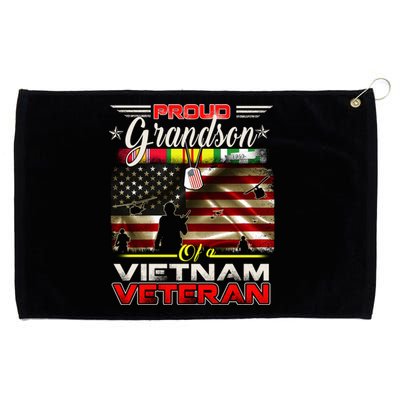 Proud Grandson Of Vietnam Veteran Gift For Boys Cute Gift Grommeted Golf Towel