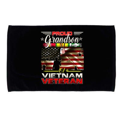 Proud Grandson Of Vietnam Veteran Gift For Boys Cute Gift Microfiber Hand Towel