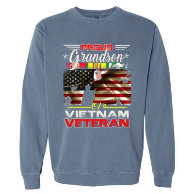 Proud Grandson Of Vietnam Veteran Gift For Boys Cute Gift Garment-Dyed Sweatshirt