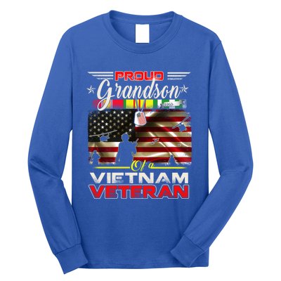 Proud Grandson Of Vietnam Veteran Gift For Boys Cute Gift Long Sleeve Shirt