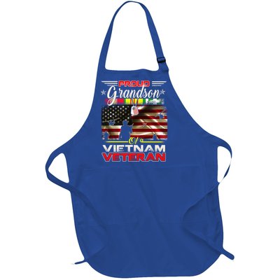 Proud Grandson Of Vietnam Veteran Gift For Boys Cute Gift Full-Length Apron With Pockets