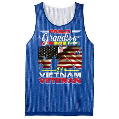 Proud Grandson Of Vietnam Veteran Gift For Boys Cute Gift Mesh Reversible Basketball Jersey Tank