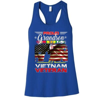 Proud Grandson Of Vietnam Veteran Gift For Boys Cute Gift Women's Racerback Tank