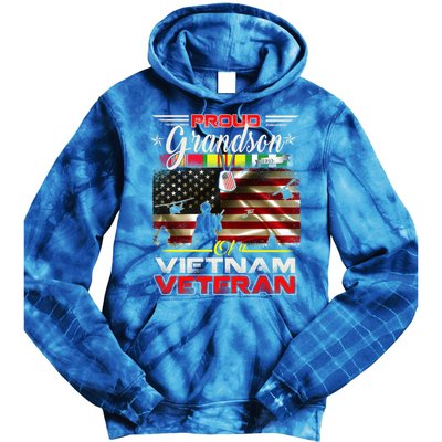 Proud Grandson Of Vietnam Veteran Gift For Boys Cute Gift Tie Dye Hoodie