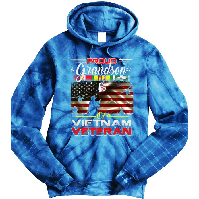 Proud Grandson Of Vietnam Veteran Gift For Boys Cute Gift Tie Dye Hoodie